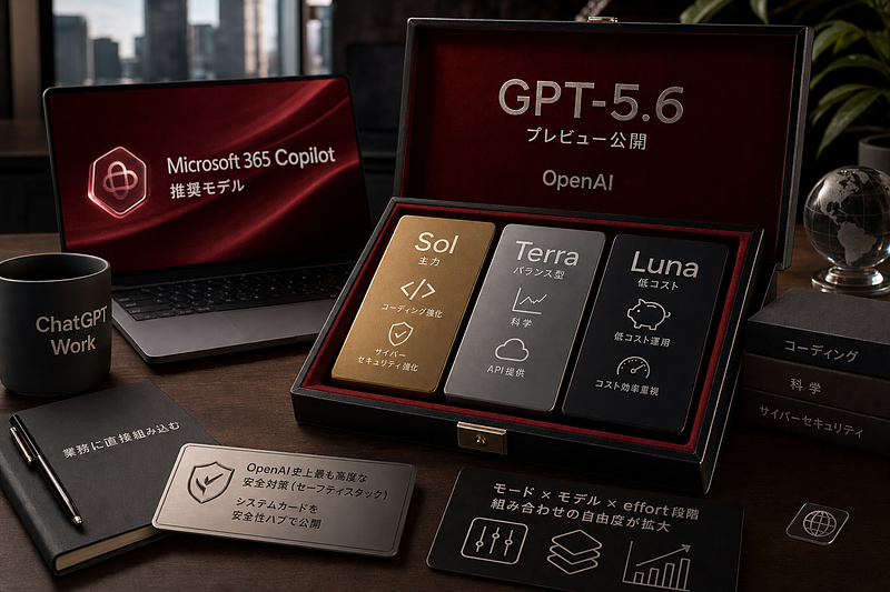 GPT-5.6は用途別の3モデルで選び分けを前提化
