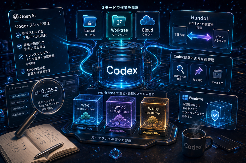 OpenAI：Codexスレッド管理整理