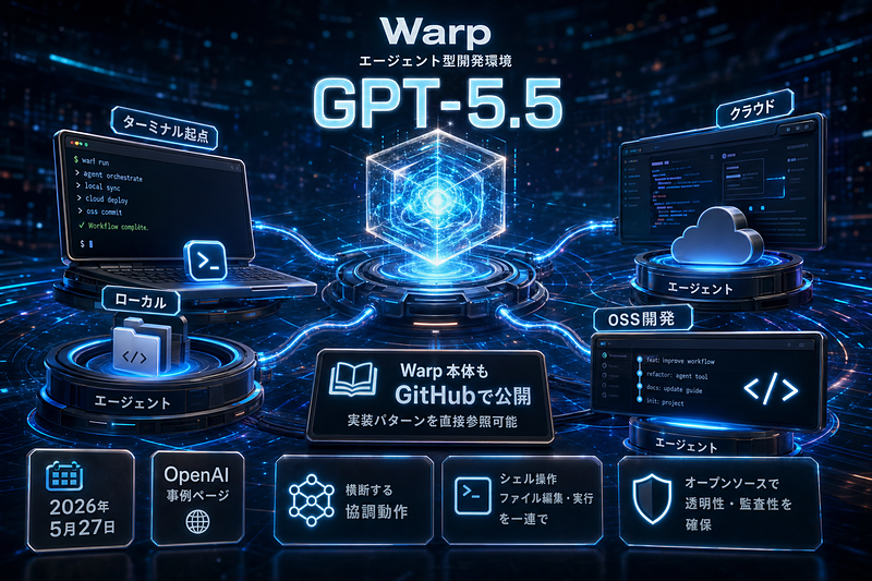 Warp / OpenAI：GPT-5.5でエージェント構築