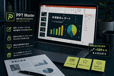 Hugo He（開発者）：編集可能PPTX生成OSS