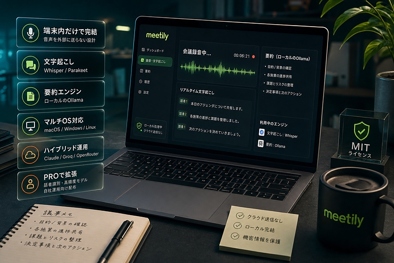 音声を外に出さない会議支援OSS