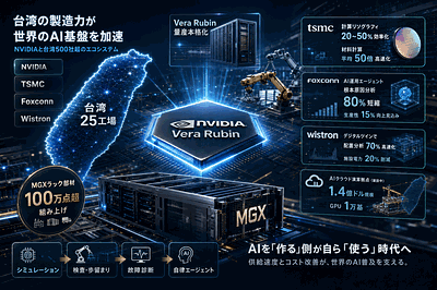 NVIDIAと台湾製造大手：AI基盤量産と自工程適用