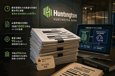 Huntington銀行：文書を自動黒塗り