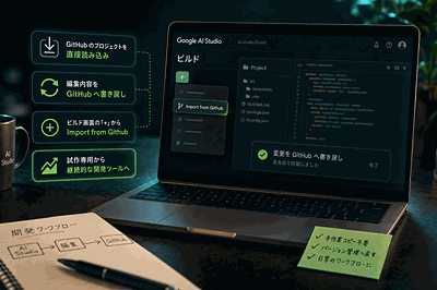 AI StudioがGitHub連携。既存コードを持ち込み双方向同期