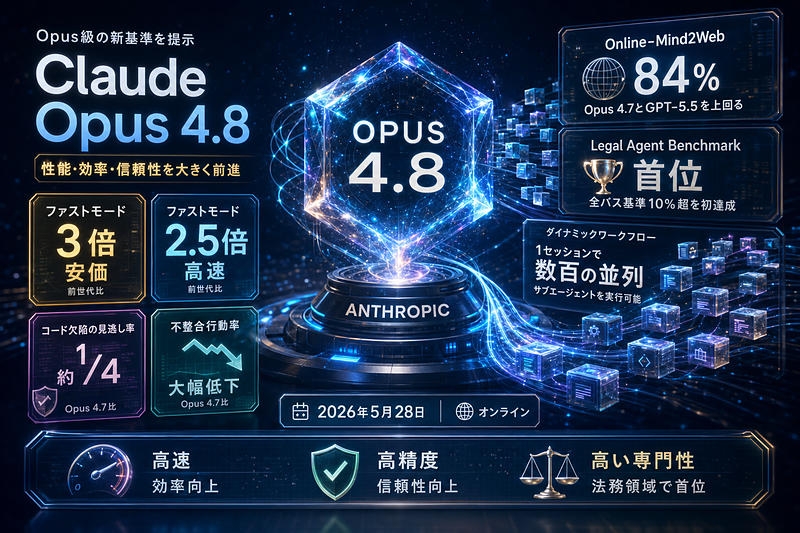 Anthropic：Claude Opus 4.8発表