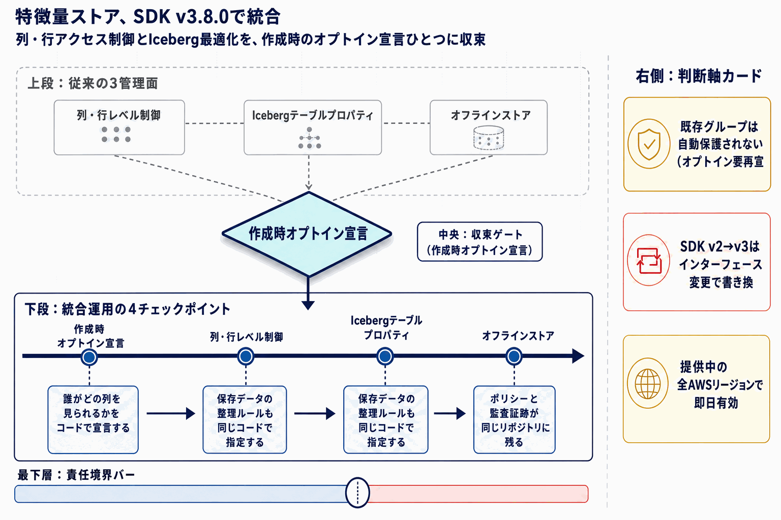 特徴量ストアに列・行レベル制御｜SageMaker SDK v3対応の本文内説明図