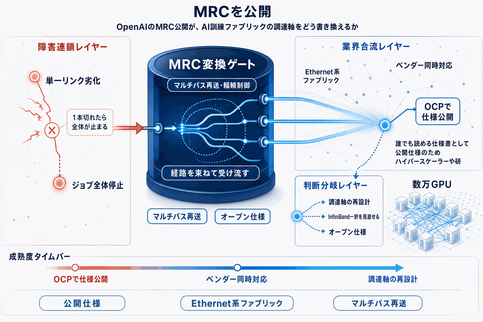 AI訓練クラスターの通信を刷新｜OpenAI新方式MRCの本文内説明図