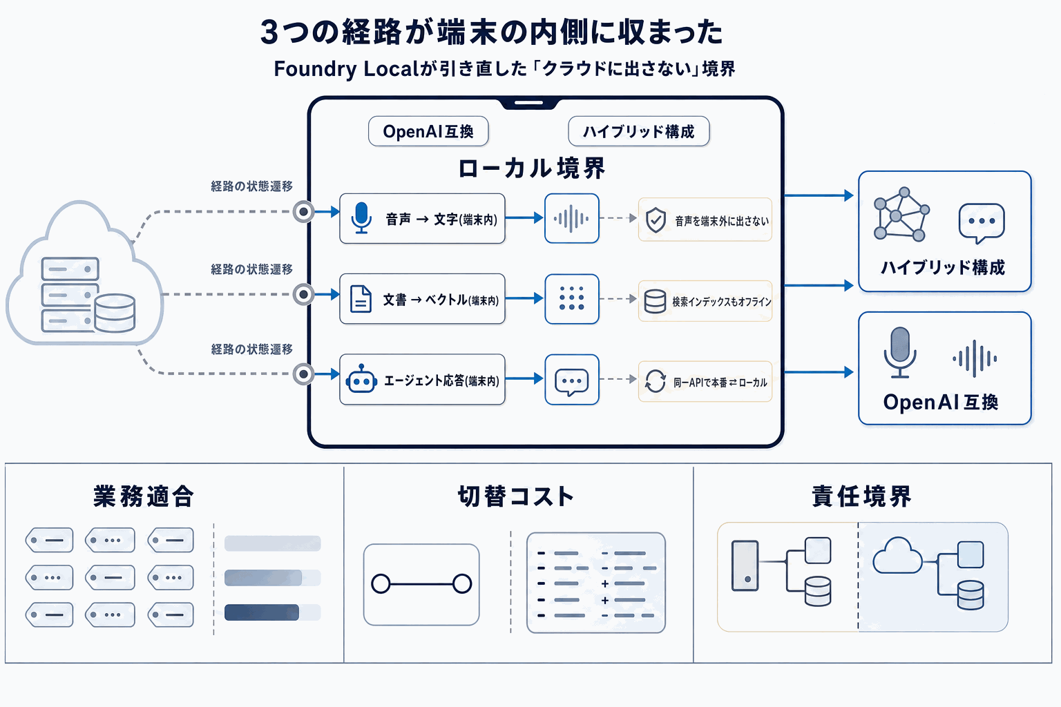 Foundry Local 1.1、文字起こし・埋め込みをローカルでの本文内説明図