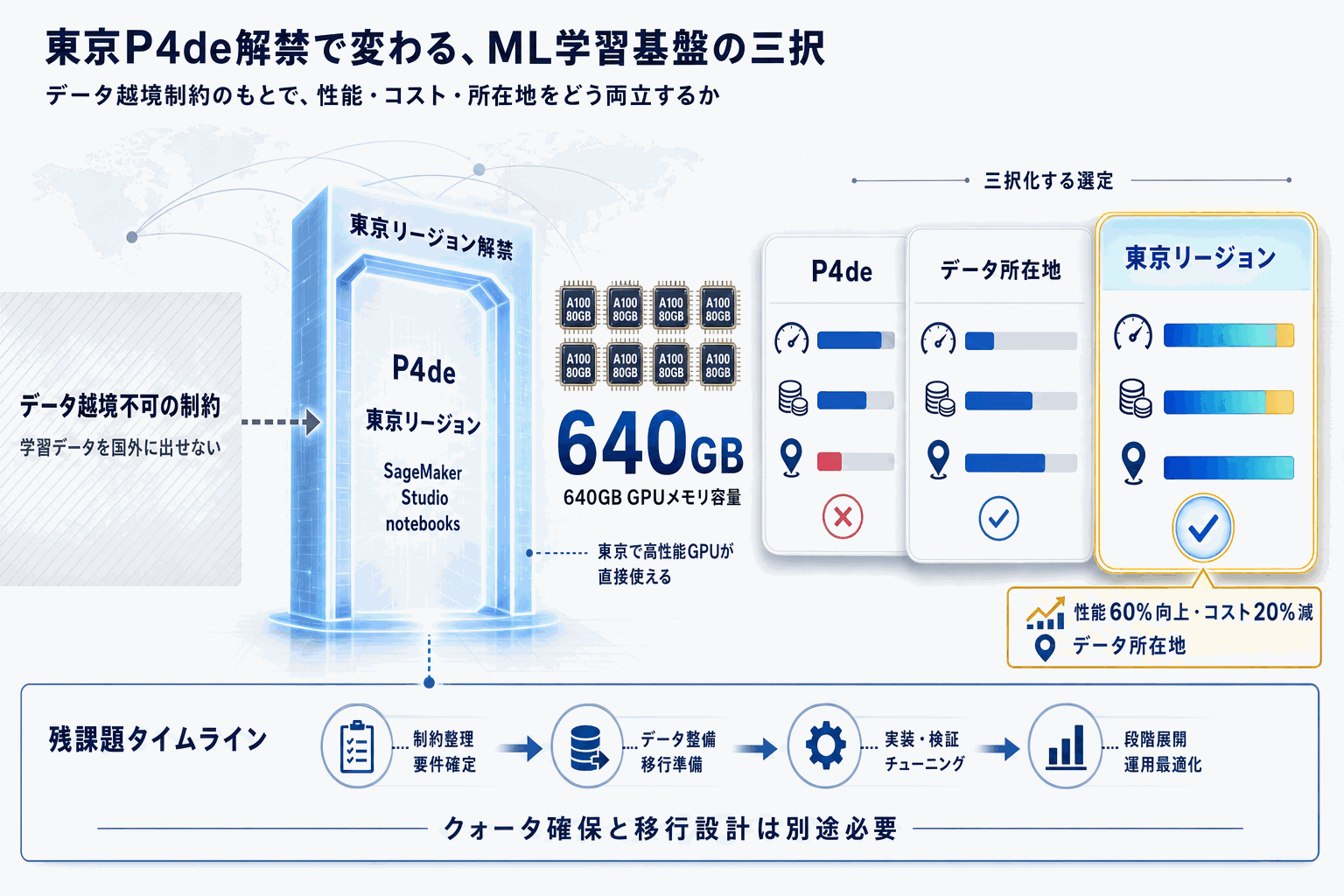 東京リージョンでP4de解禁｜A100×8基のML基盤の本文内説明図