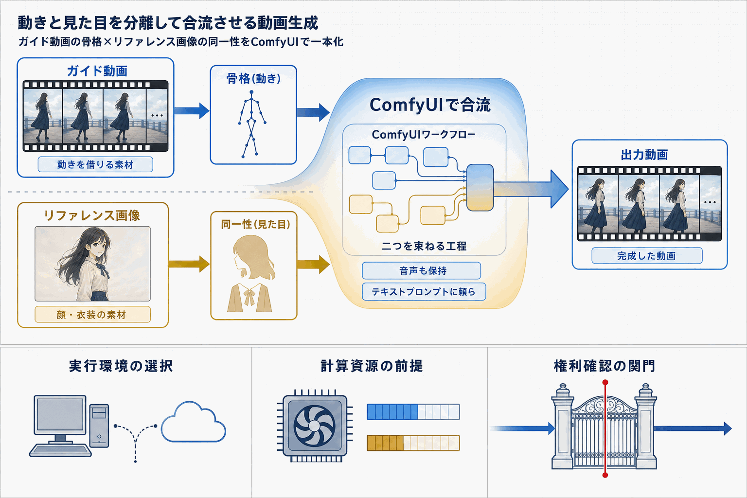 動画モーションを骨格転写、VACE×SkyReels公開の本文内説明図