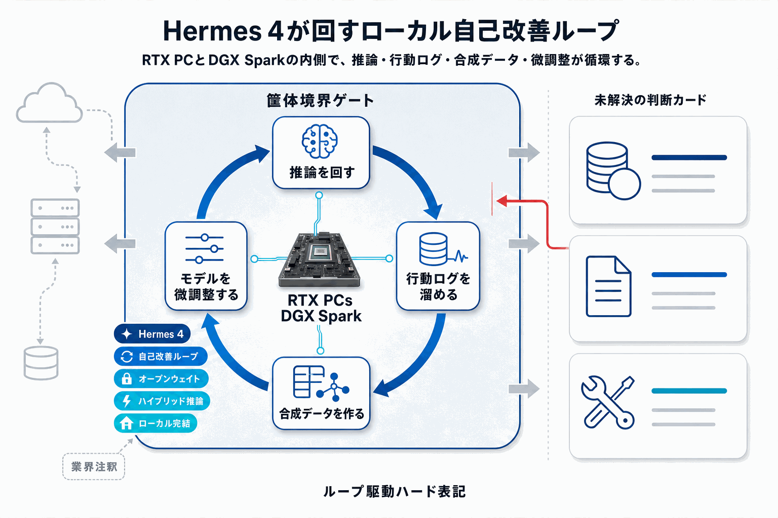 Hermes 4をローカルで自己改善｜NVIDIA RTX/DGX Spark対応の本文内説明図