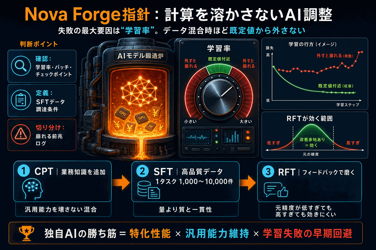 自作AI調整で計算を溶かさない｜Nova Forge指針の本文内説明図