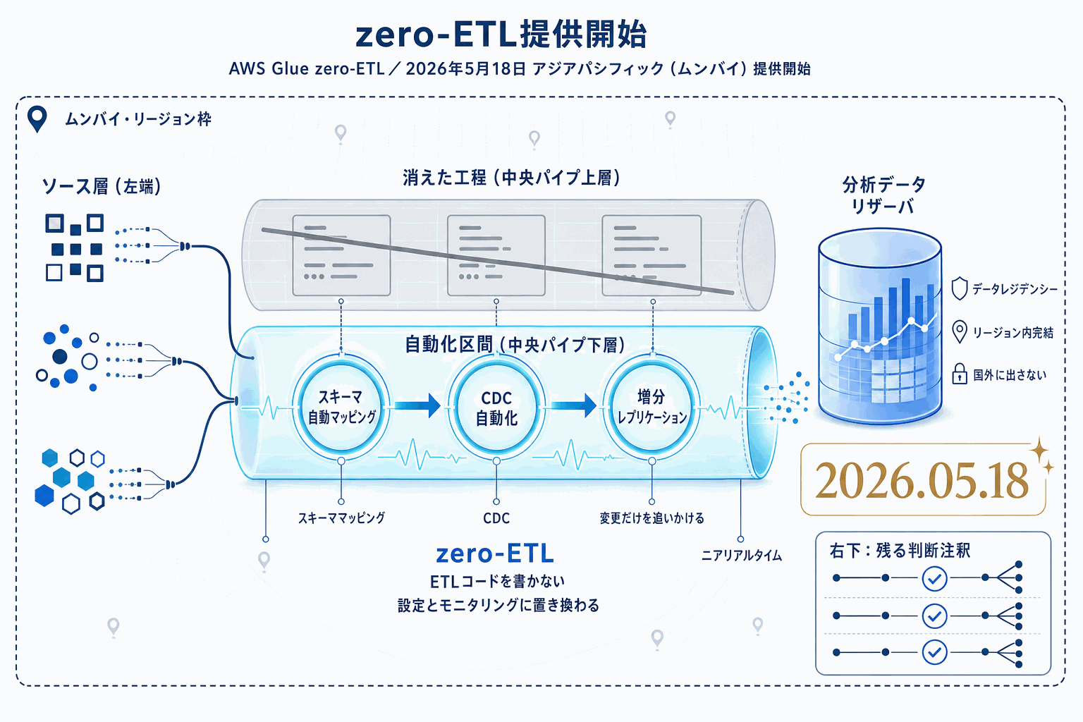 ETLパイプライン不要に｜AWS Glueムンバイ提供開始の本文内説明図