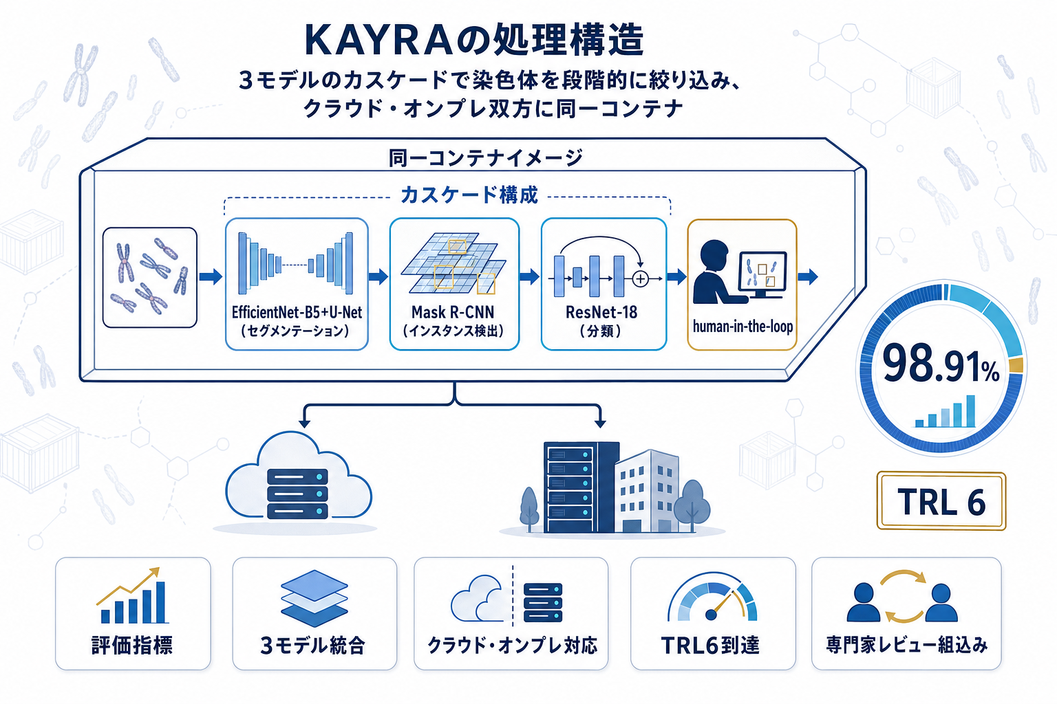 医療AI核型解析をオンプレ展開｜KAYRA発表の本文内説明図