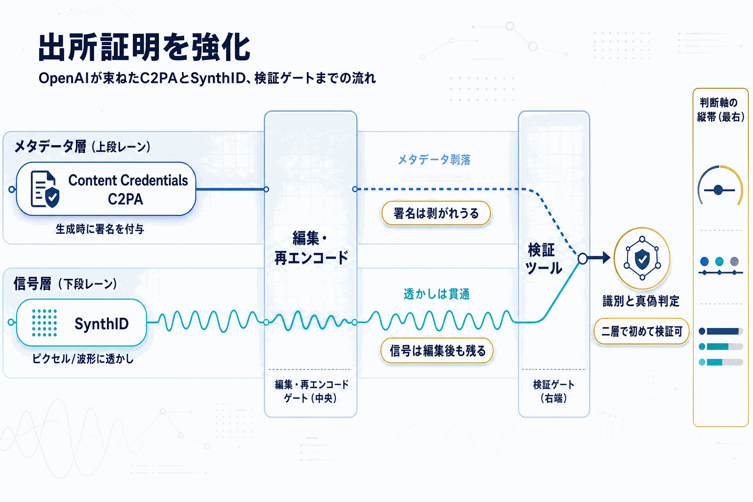 OpenAIがAI生成物の出所証明を強化｜検証ツール提供の本文内説明図