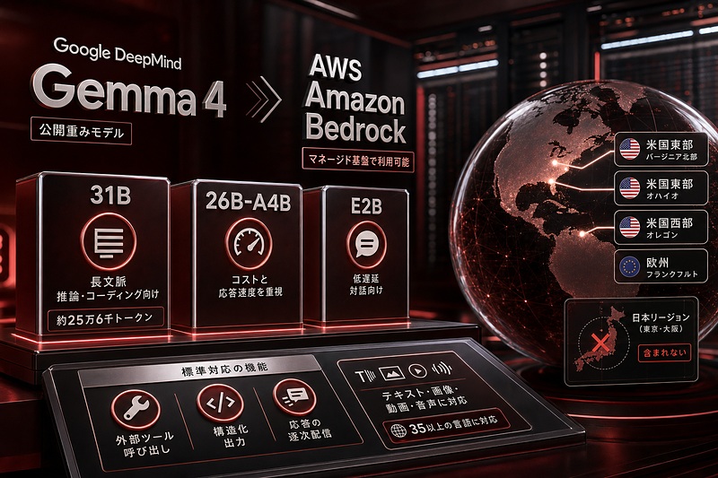 Gemma 4がBedrockで用途別に選べる